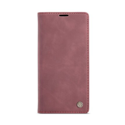 CaseMe-013 TPU Business Style Vintage Matte Horizontal Flap Leather Case for iPhone 12 Pro Max Red