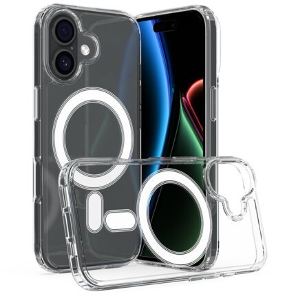 Magnetic Anti Scratch Shockproof TPU+PC Case for iPhone 17 Transparent