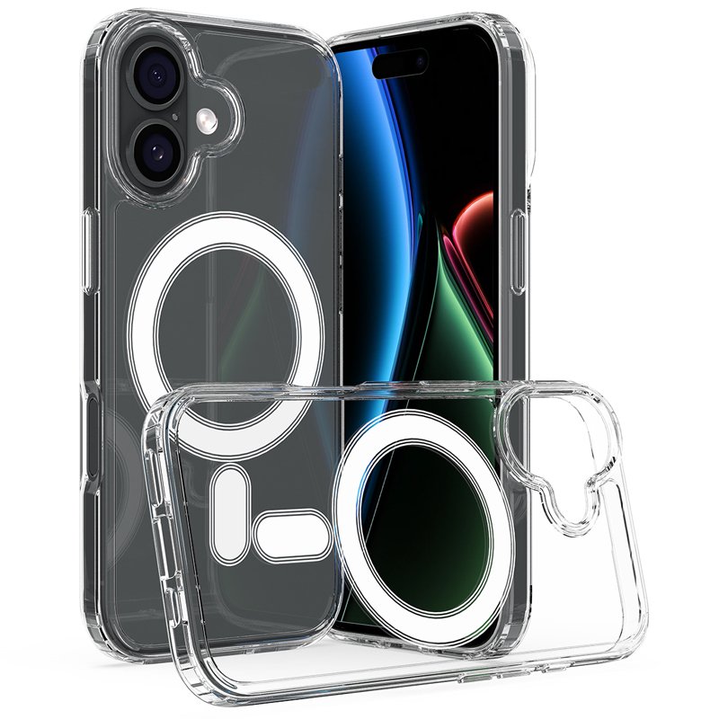 45720250616165827.jpg Magnetic Anti Scratch Shockproof TPU+PC Case for iPhone 17 Transparent - Image 1