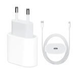 20W A2347 Type-C Charger with A2441 2M Type-C to Lightning Cable for iPhone HQ White EU Plug
