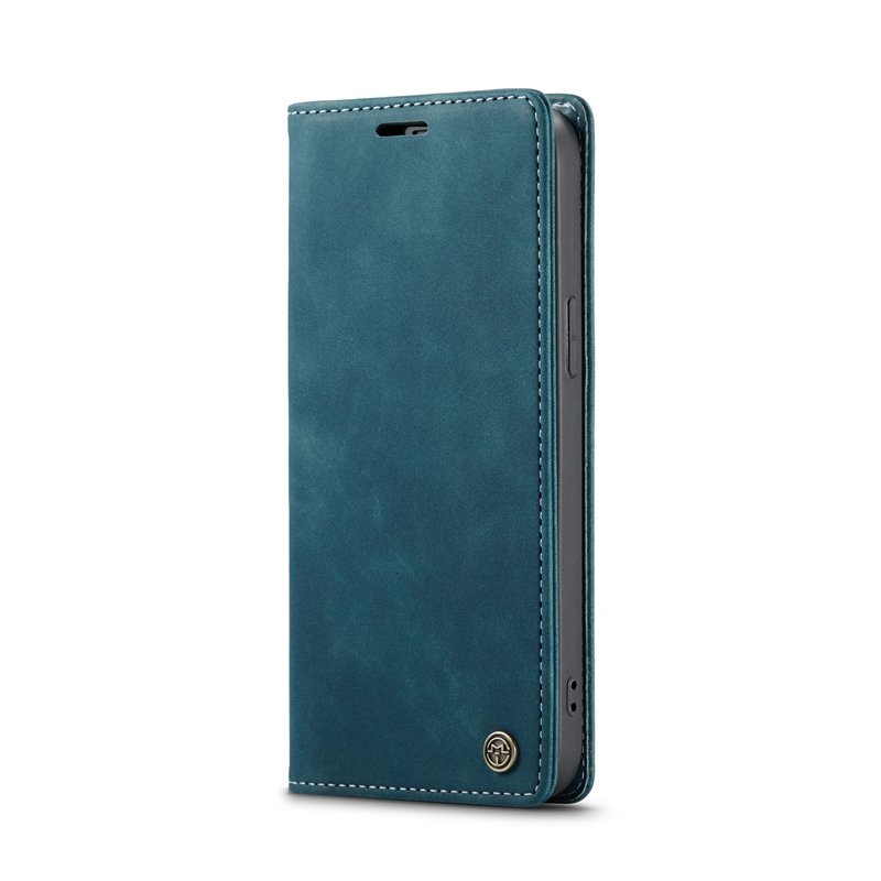 46220220105175332.jpg CaseMe-013 TPU Business Style Vintage Matte Horizontal Flap Leather Case for iPhone 13 Pro Max Blue - Image 1