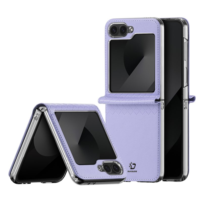 49120240810141308.jpg DUX DUCIS Bril Series Leather PU+PC Case for Samsung Galaxy Z Flip6 F741/Z Flip7 FE F761 Purple - Image 1