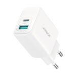 JOYROOM JR-TCF21 20W Type-C+USB Double Port Charger EU Plug White CE/FCC/RoHS Certified
