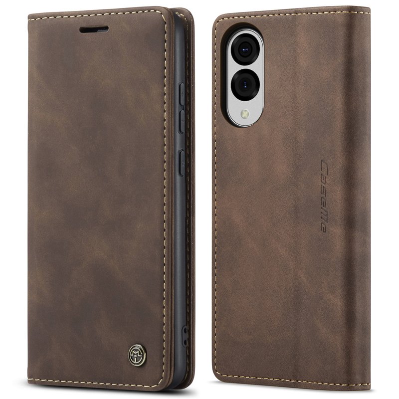 50820250704151622.jpg CaseMe-013 TPU Business Style Vintage Matte Horizontal Flap Leather Case for Samsung Galaxy S25 Edge Coffee - Image 1