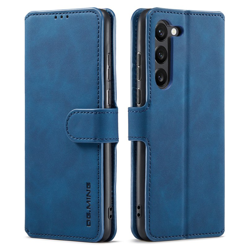 51520230426170334.jpg DG.MING Retro Oil Side Horizontal Flip Case for Samsung Galaxy S23 Blue - Image 1