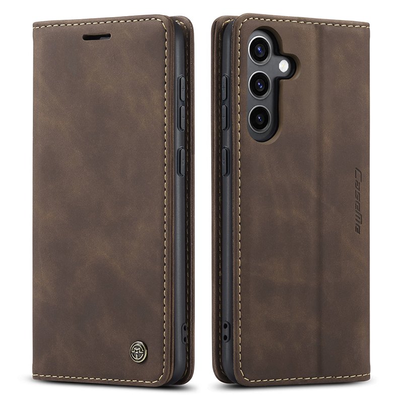 51620241028192145.jpg CaseMe-013 TPU Business Style Vintage Matte Horizontal Flap Leather Case for Samsung Galaxy A16 5G Coffee - Image 1