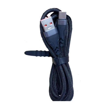 2M 65W Nylon Weave Type-C Fast Charging Cable Black