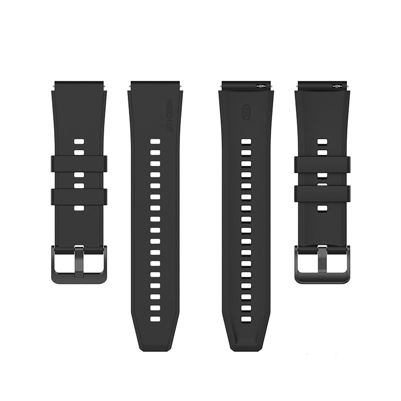 53820210603145714.jpg Soft Rubber Silicone Watch Band for Huawei Watch GT2 46mm Black - Image 1