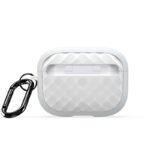 DUX DUCIS PECC Series Rhombus Pattern TPU+PC Case with Hook for AirPods Pro 2nd Silver+White