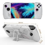 JYS-RA007 Full Cover Crystal Anti-slip Hard Case with Holder Stand for Asus Rog Ally Transparent - Image 2
