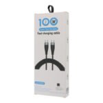 1M 100W Type-C to Type-C Charging Data Cable with Package Black HQ - Image 2