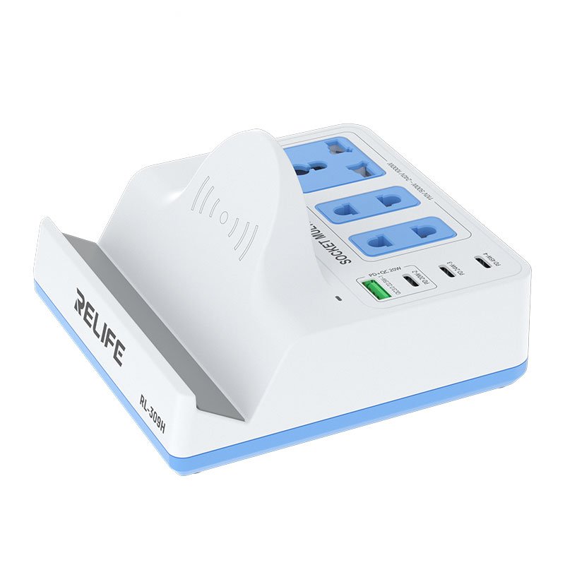 57220241213171952.jpg RELIFE RL-309H Multi-port Fast Charger Smart Socket with 15W Wireless Charging EU Plug - Image 1