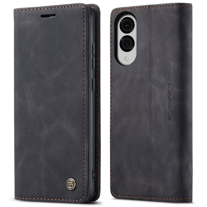 57420250704151653.jpg CaseMe-013 TPU Business Style Vintage Matte Horizontal Flap Leather Case for Samsung Galaxy S25 Edge Black - Image 1