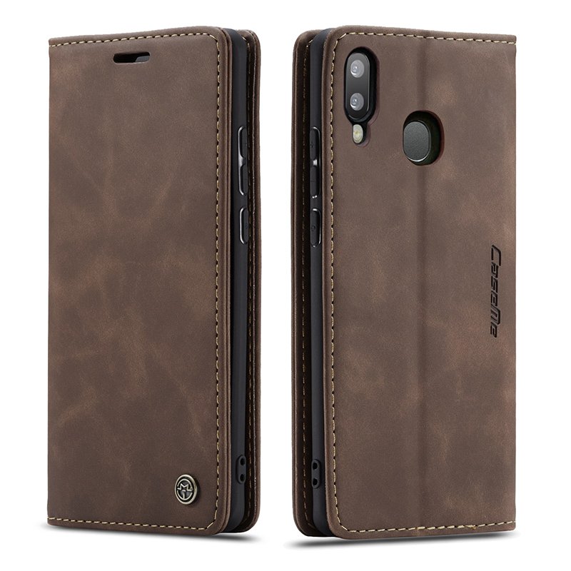 60320231106175745.jpg CaseMe-013 TPU Business Style Vintage Matte Horizontal Flap Leather Case for Samsung Galaxy A20e Coffee - Image 1