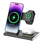 JJT-A80 3 in 1 Magnetic with Night Light Foldable Wireless Charging Stand Black - Image 2