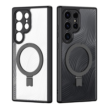 DUX DUCIS Aimo Mag Series Magnetic Matte Anti-drop TPU + PC Case with Ring Holder for Samsung Galaxy S24 Ultra Black