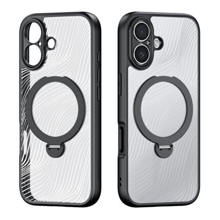 DUX DUCIS Aimo Mag Series Magnetic Matte Anti-drop TPU + PC Case with Ring Holder for iPhone 17 Black
