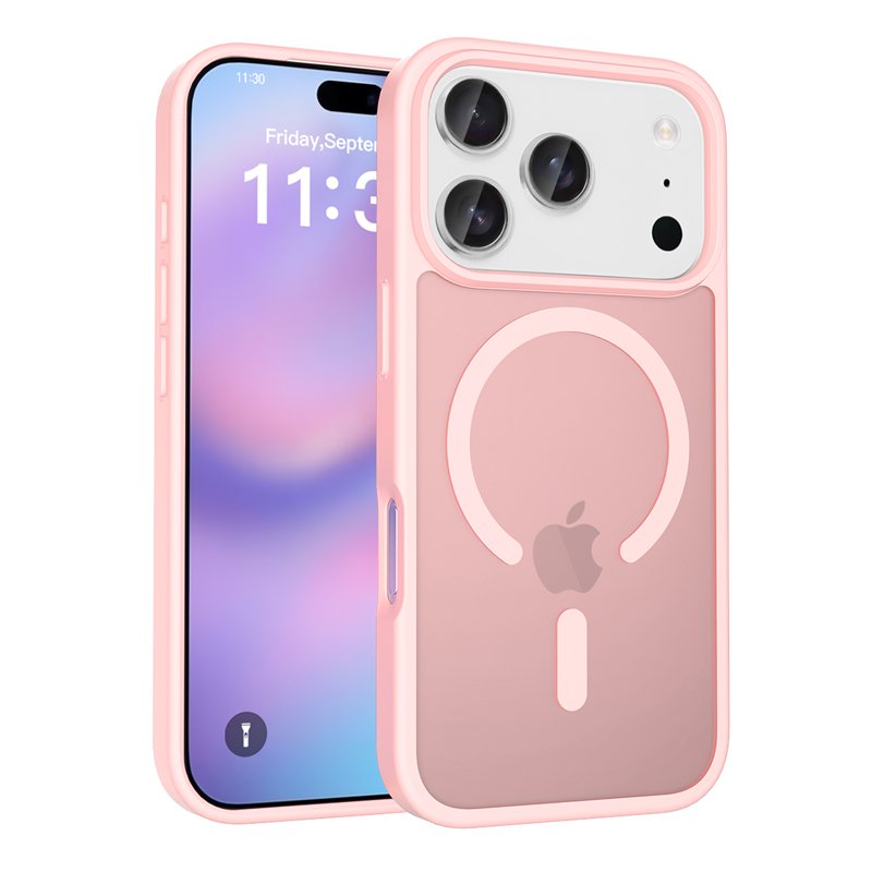 60720250813100250.jpg Magsafe Anti-drop Matte Translucent Case for iPhone 17 Pro Pink - Image 1