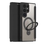 DUX DUCIS Skin X Pro Series Folio MagSafe Case with 360?Rotation Folding Stand for Samsung Galaxy S24 Ultra Black