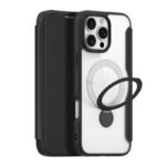 DUX DUCIS Skin X Pro Series 360?Ring Stand Magnetic Horizontal Flip Leather TPU + PU Case for iPhone 16 Pro Black