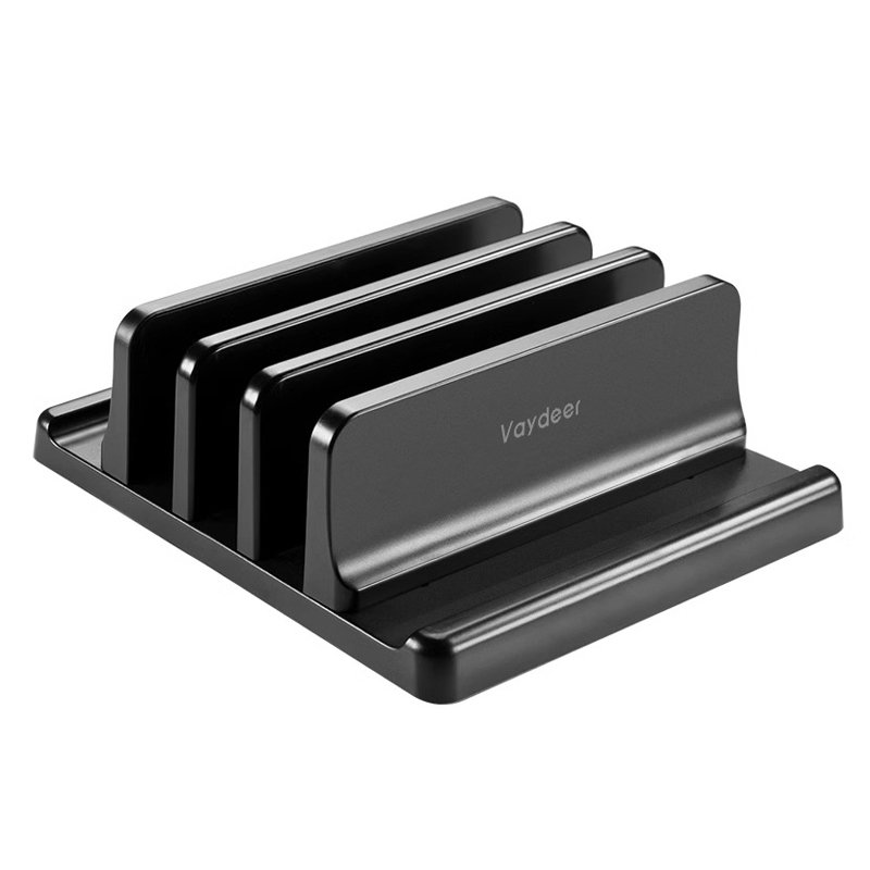 61220250704094255.jpg Vaydeer SZ2S031 Three Slots Adjustable Vertical Laptop Desktop Stand Black - Image 1
