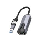 Airsky 5Gbps Type-C+USB to RJ45 Aluminum Shell Gigabit Ethernet Adapter