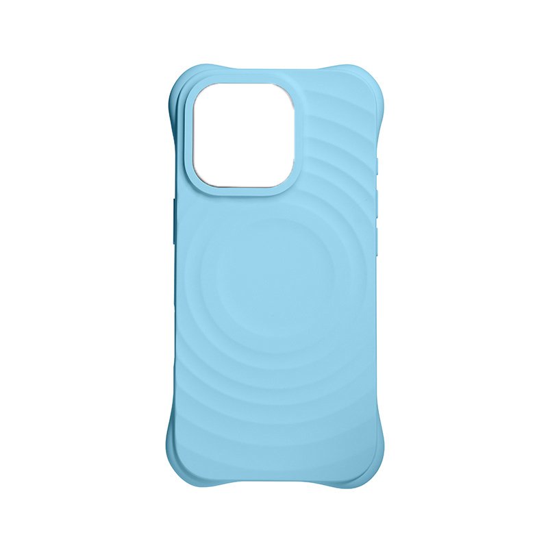 62220250606160348.jpg Full Pure Color MagSafe Liquid Silicone Ripple Case with Customize Side Keys Hole for iPhone 16 Blue - Image 1