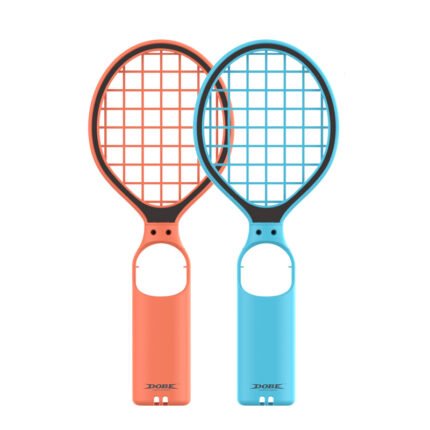 2Pcs DOBE TNS-3181 Tennis Racket for Nintendo Switch/Switch OLED/Switch 2 Joy-Con Red + Blue