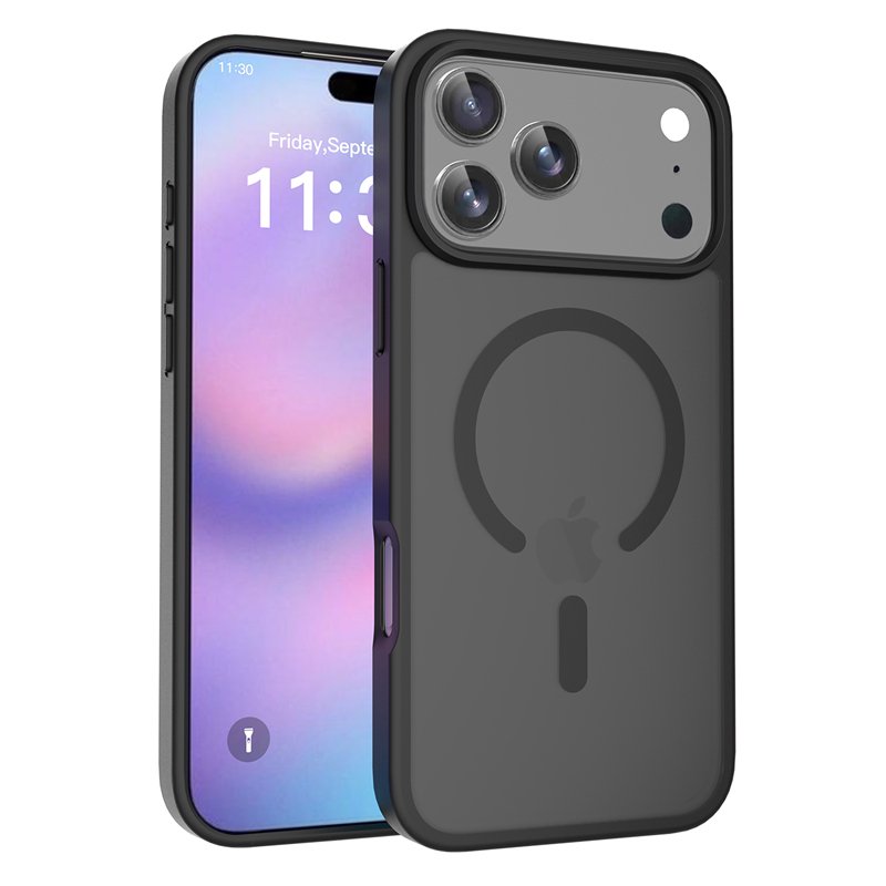 64820250813100618.jpg Magsafe Anti-drop Matte Translucent Case for iPhone 17 Pro Max Black - Image 1