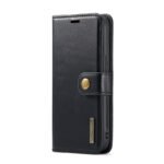 DG.MING Two-Folding Cowhide Texture Case for iPhone 15 Pro Black