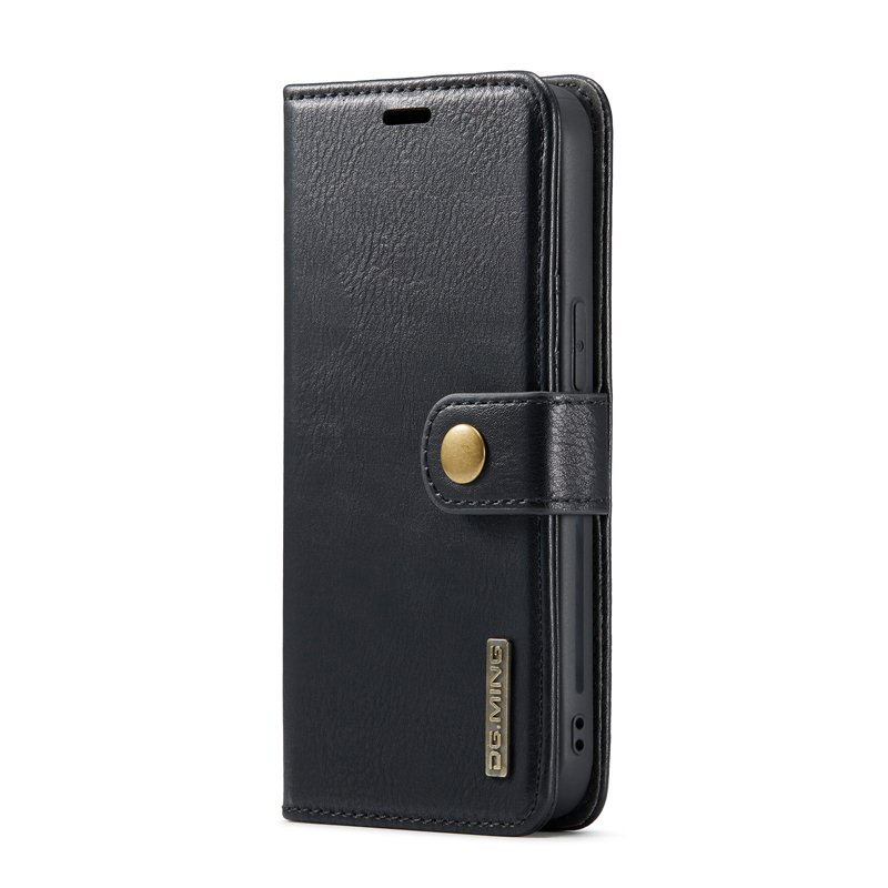 65820230909150303.jpg DG.MING Two-Folding Cowhide Texture Case for iPhone 15 Pro Black - Image 1