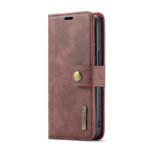 DG.MING Two-Folding Cowhide Texture Case for iPhone 16e Red