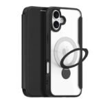 DUX DUCIS Skin X Pro Series 360?Ring Stand Magnetic Horizontal Flip Leather TPU + PU Case for iPhone 16 Black
