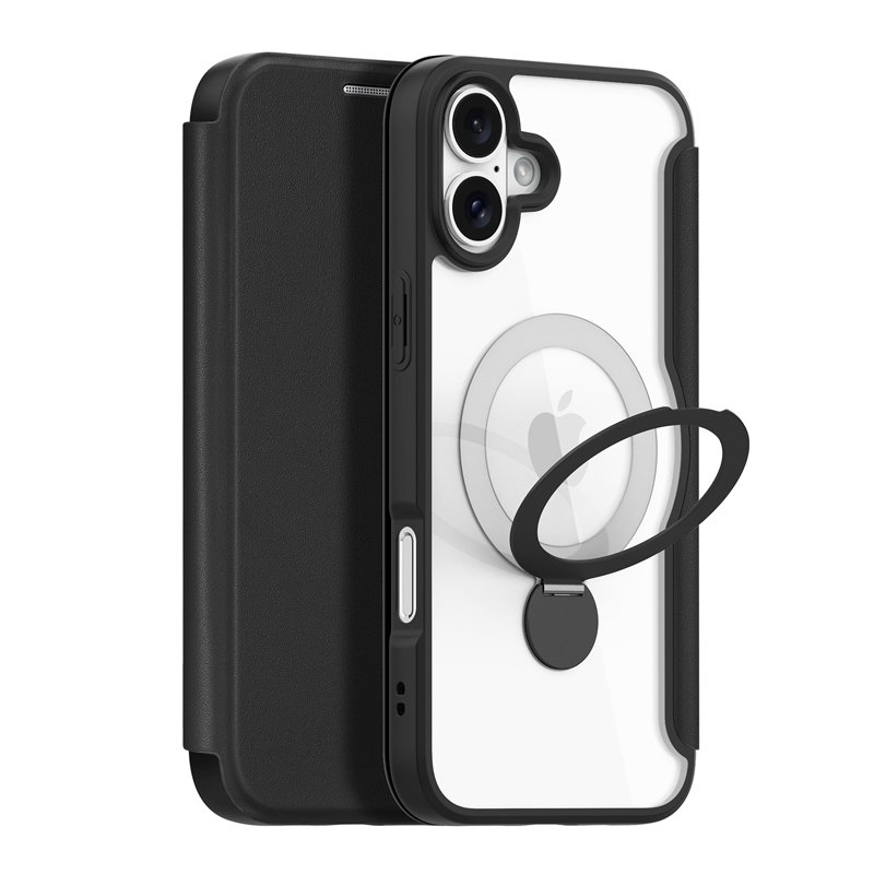 66720240806175832.jpg DUX DUCIS Skin X Pro Series 360?Ring Stand Magnetic Horizontal Flip Leather TPU + PU Case for iPhone 16 Black - Image 1