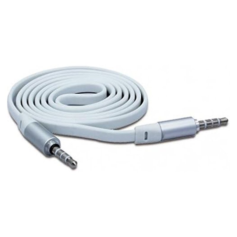 70420240709160918.jpg 1M 3.5mm Male to 3.5mm Male Flat Audio Cable White - Image 1