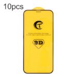 10Pcs 9D Full Screen Tempered Glass Screen Protector for iPhone 14 Pro Max Black