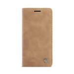 CaseMe-013 TPU Business Style Vintage Matte Horizontal Flap Leather Case for iPhone 12 Mini Yellow