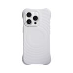 Full Pure Color MagSafe Liquid Silicone Ripple Case with Customize Side Keys Hole for iPhone 16 Pro Max White
