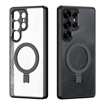 DUX DUCIS Aimo Mag Series Magnetic Matte Anti-drop TPU + PC Case with Ring Holder for Samsung Galaxy S25 Ultra Black