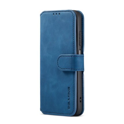 DG.MING Retro Oil Side Horizontal Flip Case for Samsung Galaxy A13 5G/A04s A047 Blue