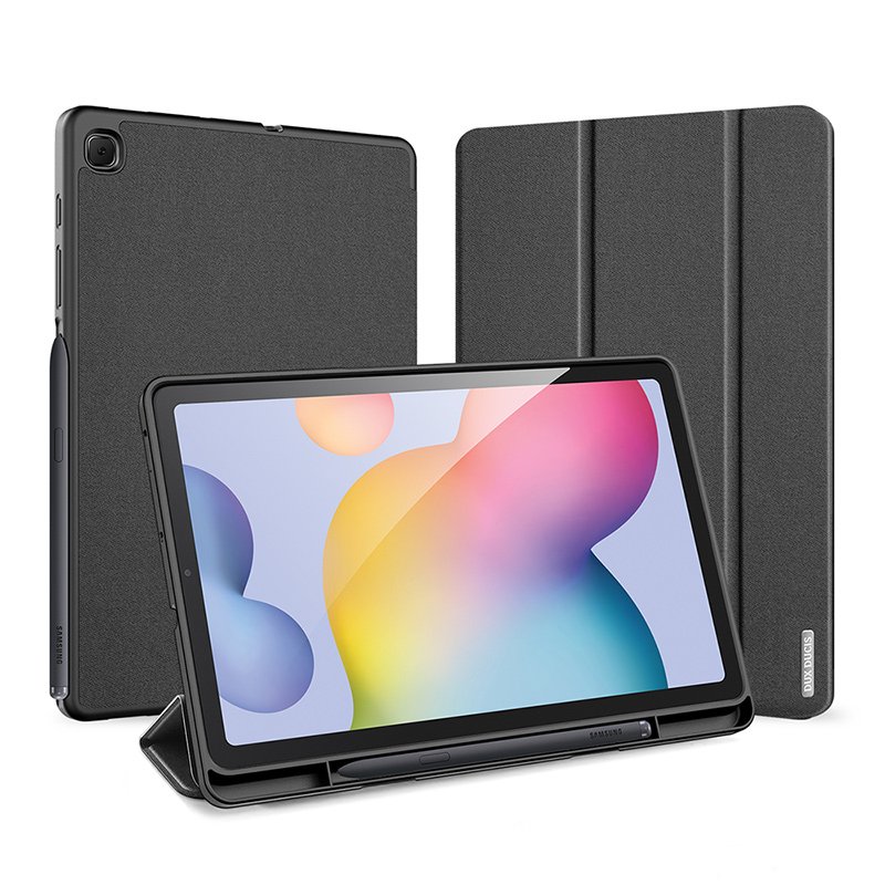 77120211025105652.jpg DUX DUCIS DOMO Series Luxury Smart Wake Sleep Trifold-Stand Protective Case for Samsung Galaxy Tab S6 Lite/S6 Lite 2022/S6 Lite 2024 P610/P615/P613/P619/P620/P625 Black - Image 1