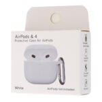 Anti-drop Dust-proof Silicone Conjoined Protective Case for Airpods 4 White - Image 2