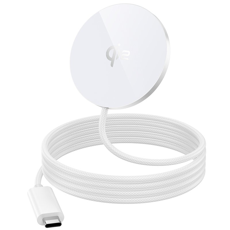 81620250818094219.jpg HOCO CW63 Fast Qi2 Magnetic Wireless Fast Charger with 1.2M Type-C Port Cable White - Image 1