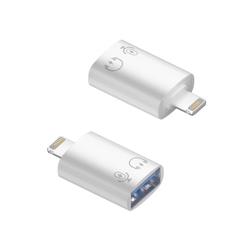 82520240716164141.jpg Lighting(Male) to USB 3.0(Female) OTG Adapter for Charging & Data Transfer & Audio Function White - Image 1