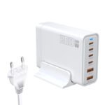200W USB*2+Type-C*4 6 in 1 GaN Desktop Fast Charger EU Plug White