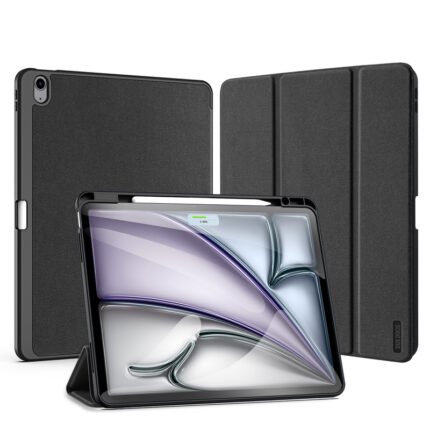 DUX DUCIS DOMO Series Luxury Smart Wake Sleep Trifold-Stand Protective Case for iPad Air 13 2024/Air 13 2025 Black