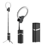 Portable Foldable Storage Desktop 10 Inch Selfie Ring Fill Light Phone Holder Live Tripod with Bluetooth Remote Control