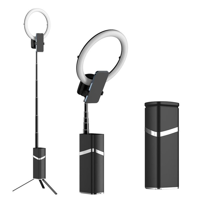 88620241111175425.jpg Portable Foldable Storage Desktop 10 Inch Selfie Ring Fill Light Phone Holder Live Tripod with Bluetooth Remote Control - Image 1