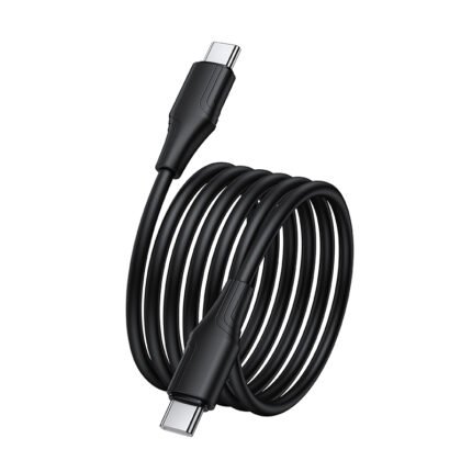 HOCO X124 1M 3A 60W Type-C to Type-C Bien Silicone Charging Data Cable Black