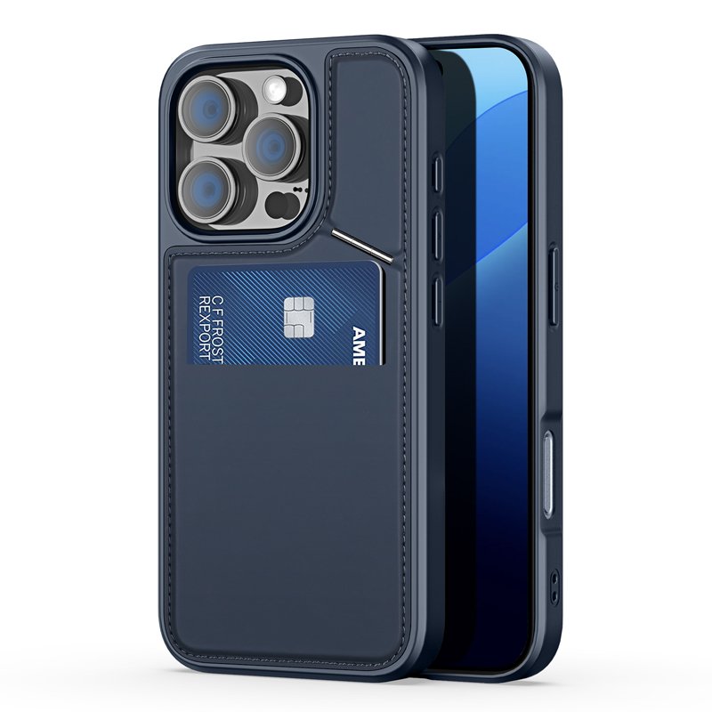 90020240810160630.jpg DUX DUCIS Rafi II Series Magnetic Leather TPU+PC Case for iPhone 16 Pro Max Blue - Image 1